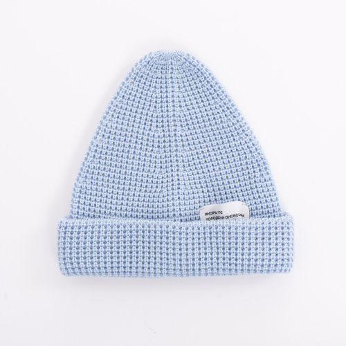 Шапка Вафелька светло-голубая фото 5
