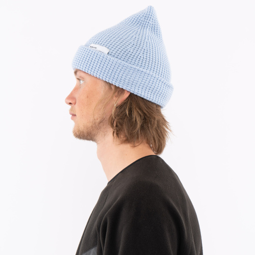 Шапка Вафелька светло-голубая фото 3