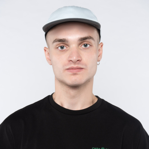 Кепка Дозорный 24 Голубой твил /  темно-серый велюр козырек фото 5