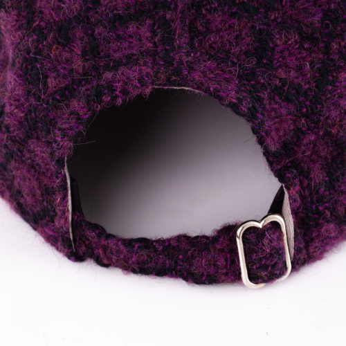 Кепка Дозорный 22 пальтовая фиолетовые ромбы на черном (шерсть / мохер) фото 4