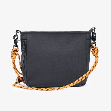 Сумка Якорь Форма черная / оранжевый с черным ремень