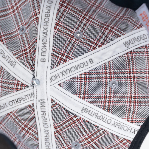 Докер портовый 25 черно-оранжевая клетка / темно-бронзовый хлопок фото 4