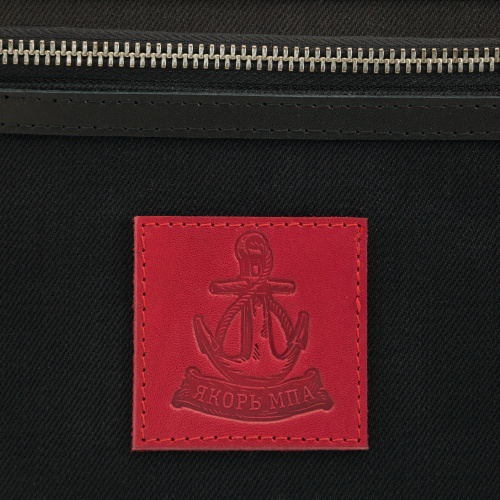 Большая барка ВС Черная джинса металл молния / красное лого фото 3